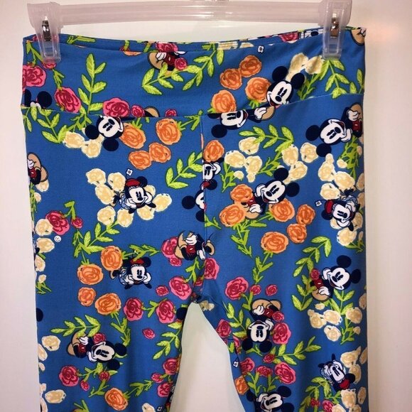 LulaRoe Mickey Mouse BlueTall Curvy Leggings - Picture 4 of 7